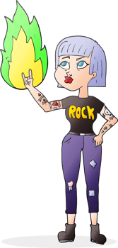 cartoon rock girl png