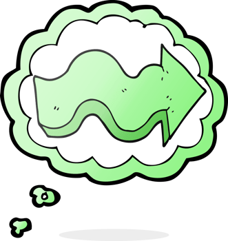 thought bubble cartoon arrow png