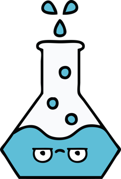 cute cartoon science beaker png