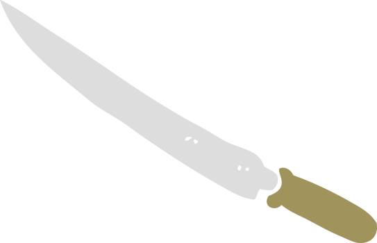flat color illustration of a cartoon kitchen knife png