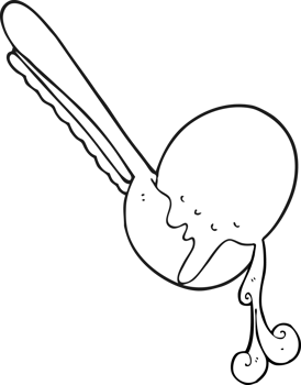 black and white cartoon scoop of ice cream png