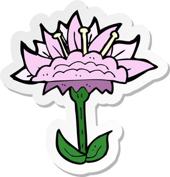 sticker of a cartoon flower png