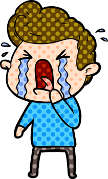 cartoon crying man drawing png