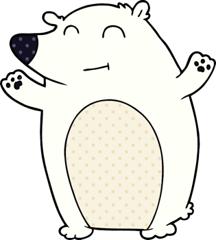 happy polar bear cartoon drawing png