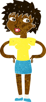 cartoon woman with hands on hips png