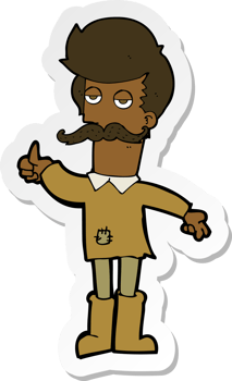 sticker of a cartoon old man in poor clothes png