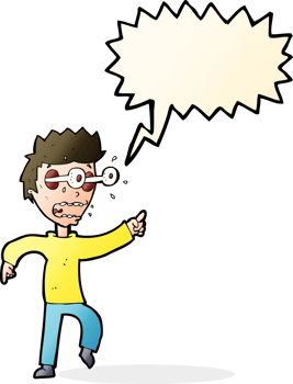 cartoon man with popping out eyes with speech bubble png