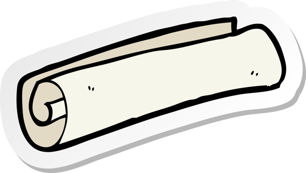 sticker of a cartoon scroll png
