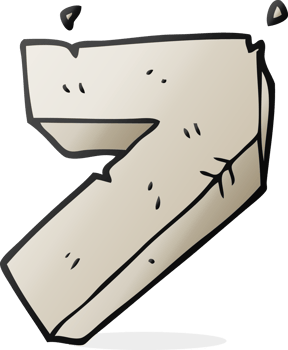 cartoon stone number seven png