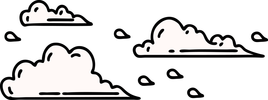 traditional tattoo style floating clouds png