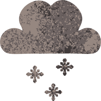 retro illustration style cartoon storm snow cloud png
