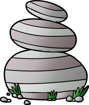 cartoon large stacked stones drawing png