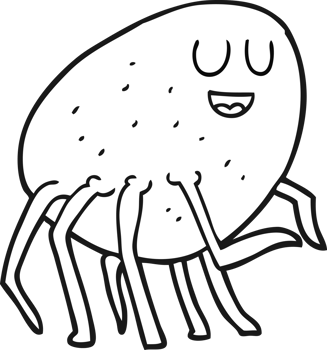 black and white cartoon tick png
