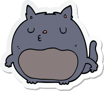 sticker of a cartoon cat png