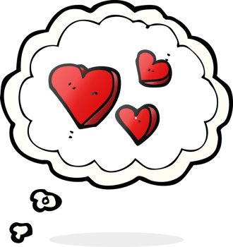 thought bubble cartoon hearts png