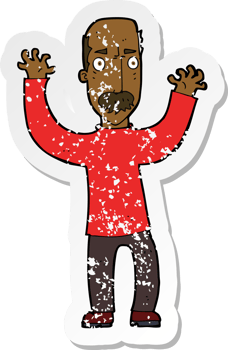 retro distressed sticker of a cartoon angry dad png