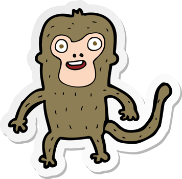 sticker of a cartoon monkey png