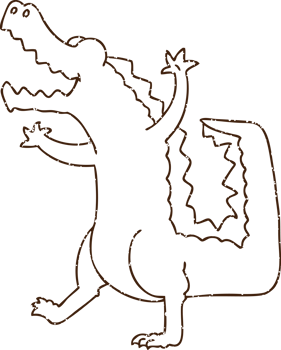 Crazy Crocodile Charcoal Drawing png