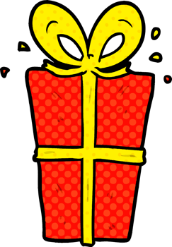 cartoon wrapped gift drawing png