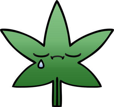 gradient shaded cartoon marijuana leaf png