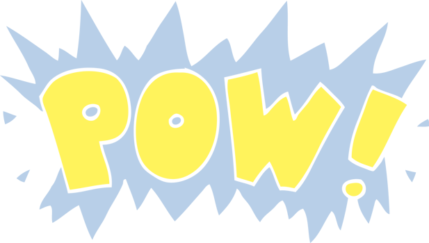 cartoon doodle word pow png