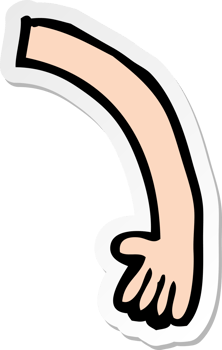 sticker of a cartoon arm png
