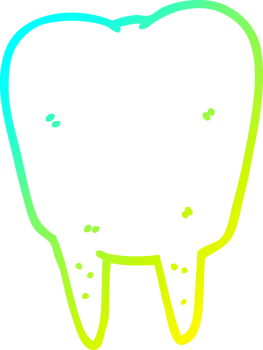 cold gradient line drawing cartoon tooth png