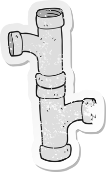 retro distressed sticker of a cartoon pipe png
