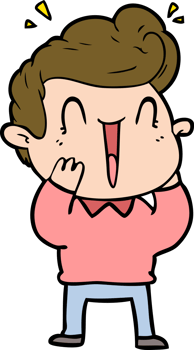 cartoon excited man drawing png