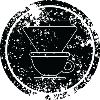 coffee filter cup circular distressed symbol png