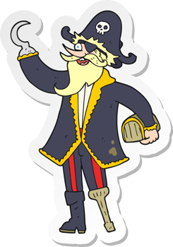 sticker of a cartoon pirate captain png
