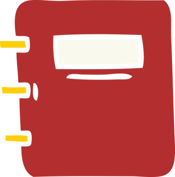 flat color retro cartoon note book png