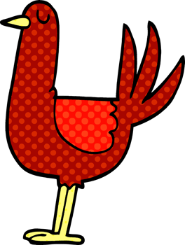 cartoon doodle tall bird png