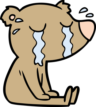 crying bear cartoon chraracter drawing png