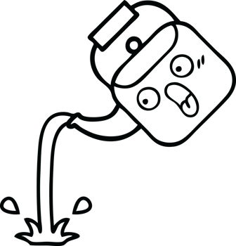 line drawing cartoon pouring kettle png