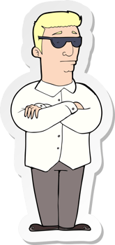 sticker of a cartoon security guy png