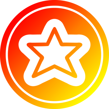 star shape icon with warm gradient finish png