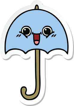 sticker of a cute cartoon umbrella png