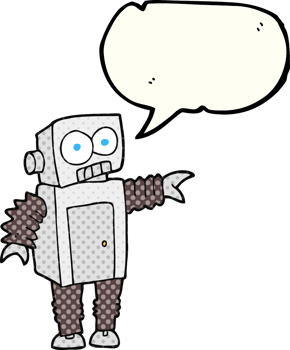 comic book speech bubble cartoon robot png