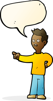 cartoon shocked boy pointing with speech bubble png
