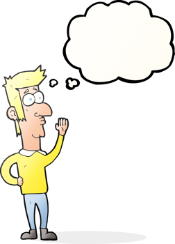 thought bubble cartoon man waving png
