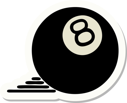 sticker of tattoo in traditional style of 8 ball png