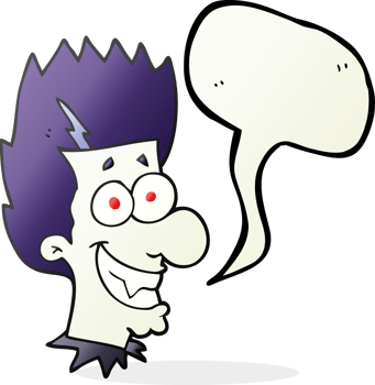 speech bubble cartoon grinning vampire png