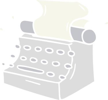 hand drawn cartoon doodle of old school typewriter png