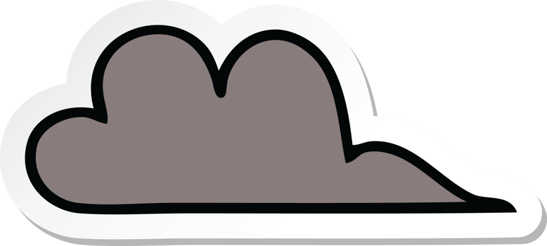 sticker of a cute cartoon storm cloud png