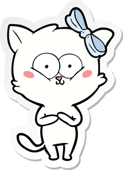 sticker of a cartoon cat png