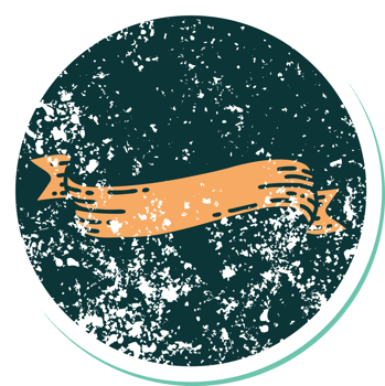 iconic distressed sticker tattoo style image of a banner png