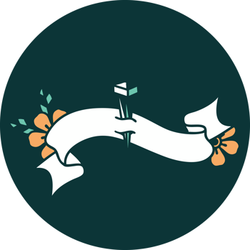 tattoo style icon with banner of iron nail png