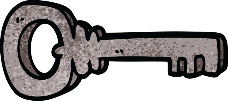 cartoon doodle metal key png