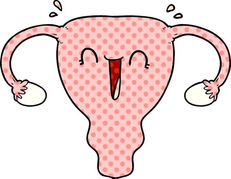 cartoon happy uterus png